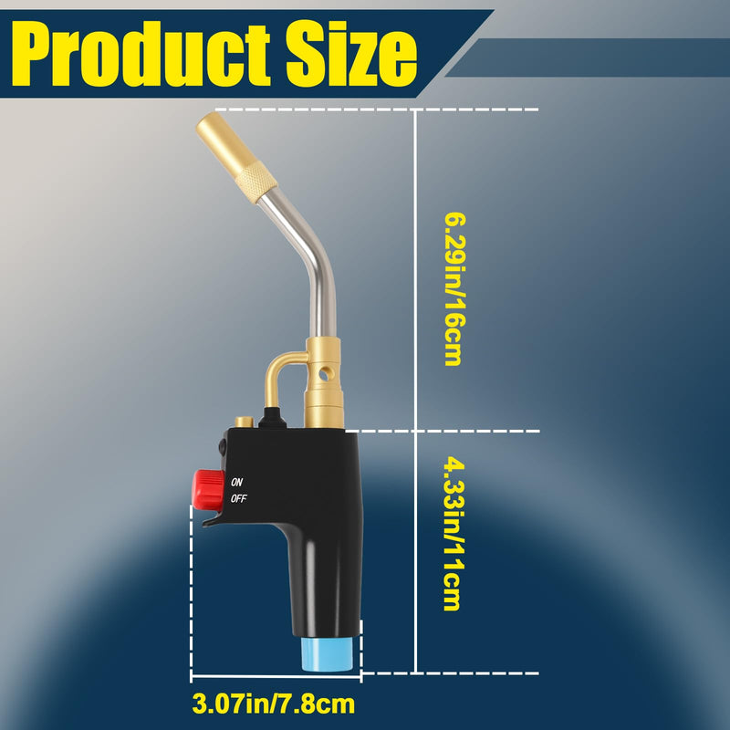 Trigger-Start Torch Head TS4000, High Intensity Flame Torch, MAPP/Propane Gas Torch Kit with Instant on/off Trigger for Light Welding, Soldering, Brazing, Heating, Thawing and More 1