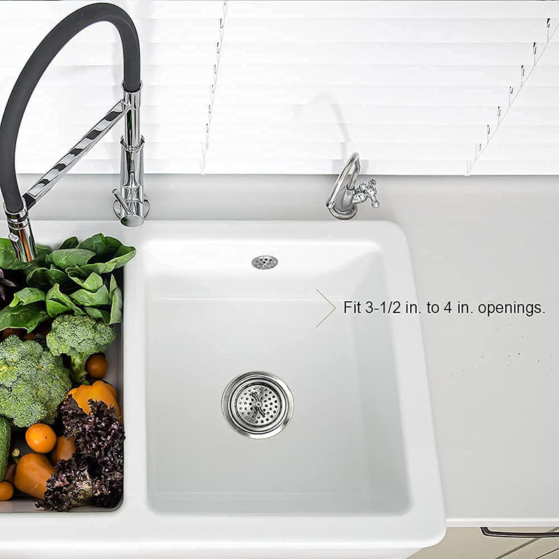 304 Stainless Steel Kitchen Sink Twist Lock Basket Drain Assembly W/Brass Nuts-VARNAHOME Twist lock Kitchen Drain