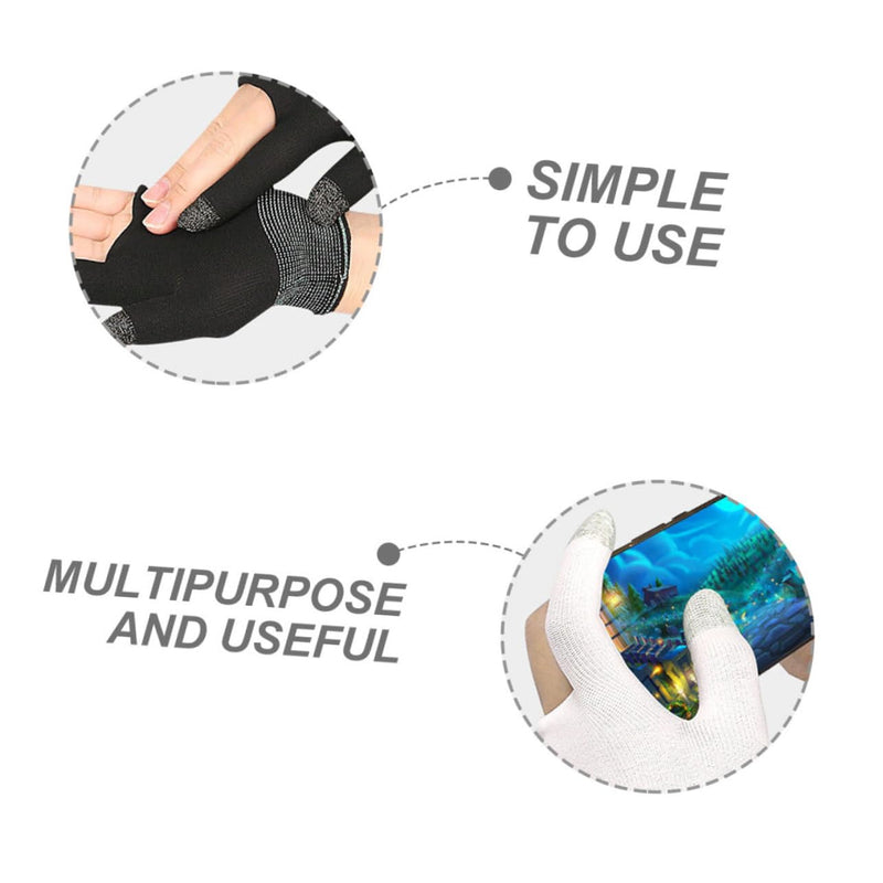 BESPORTBLE 2 Pairs Game Gloves Finger Gloves for Gaming Finger Gloves for Game Finger Sleeve Gamer Glove Touchscreen Gaming Gloves Mobile Gaming Gloves Breathable Thumb Sleeve Nylon