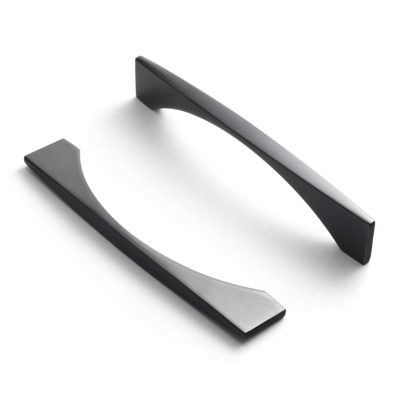 Goo-Ki 5'' Modern Cabinet Pull Matte Black Drawer Handle Wardrobe Cabinet Hardware,6 Pack 074 5'' Hole Centers