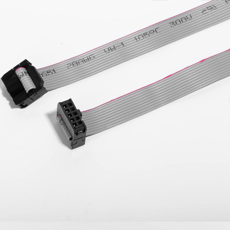 2Pack Flat Ribbon Cable 2.54mm Pitch 2 Row 10 Pin Female to Female Wires IDC Ribbon Connector L=1M/ 3.3FT