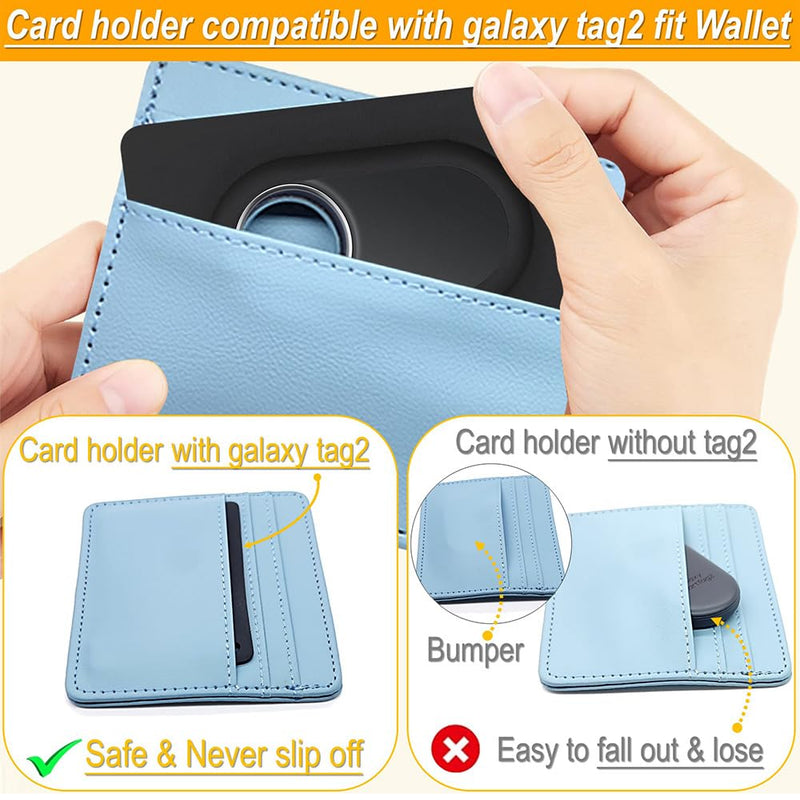 2 pack galaxy tag2 Wallet Holder,Slim Flexible thin Card Case compatible for galaxy tag 2 (2023) tracker for Purse,Clutch bag,handbag,backpack wallet (black) 2 Packs case