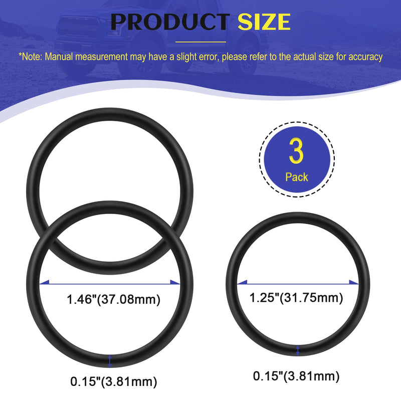 926-168 Radiator Hose and T-Pipe Coolant Tee O-Ring Kit Fit for Ford F-150 5.0L 2011-18 Mustang DR3Z-8566-A & BC3Z-8590-F, 3Pack, Engine Hose O-Rings Repair Kit Compatible with Lincoln Select Models