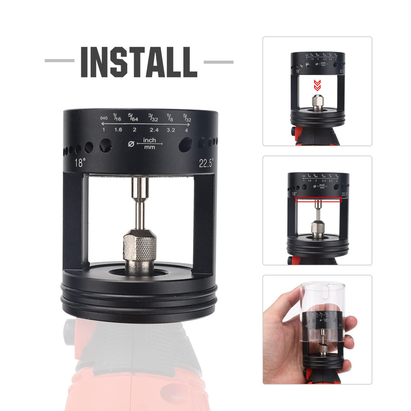 3mirrors Healthy Version ALUMINUM Tungsten Electrode Sharpener Grinder Head,TIG Welding Rotary Tool 24 Holes, 6 size 4 Angles, Dust Housing, 2 CNC Mandrel，5pc Diamond Wheels For Most Rotary tool