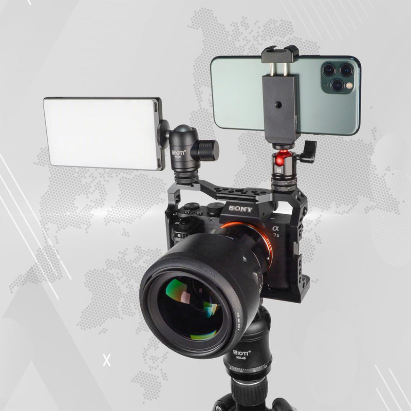 SIOTI Tripod Swivel Mini Ball Head, with a Hot Shoe Mount, Panoramic 360° Vertical Pan 90°, Compatible with Digital Camera/Compact DSLR/Cell Phone/Monopod/Light Stand/Action Camera etc. Mini Ball Head with Hot Shoe