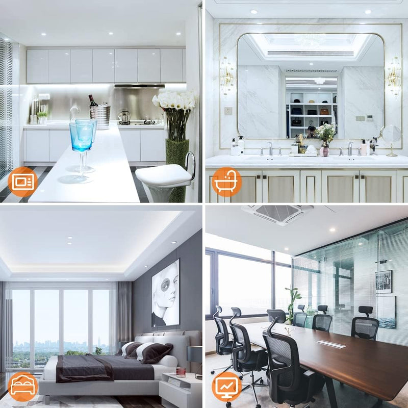 inShareplus 6 Pack 2 Inch LED Recessed Lighting, Downlight Dimmable 3W (35W Equivalent), 5000K Daylight White, CRI80, Recessed Light Fixtures with LED Driver White/6 Pack