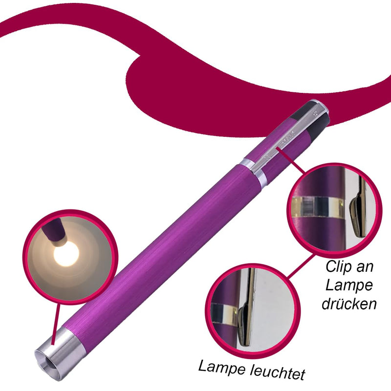 Diagnostic lamp, pupil lamp aluminum purple