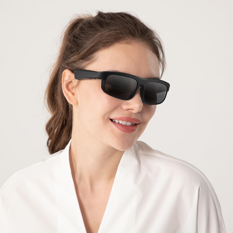 Smart Glasses, Polarized Bluetooth Sunglasses, Built-in Mic & Speakers, Voice Assistant, UV Protection Audio Sun Glass M8 Pro-black Lens