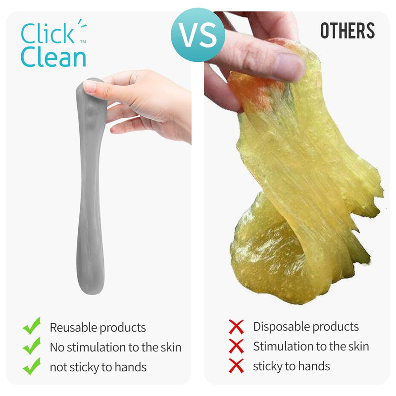 CLICK CLEAN Cleaning Gel for Car, 7oz Car Detailing Tools, Car Cleaning Putty Gel, Car Interior Cleaner Universal Dust Cleaner for Keyboard, Laptop, Car Air Vents Gray