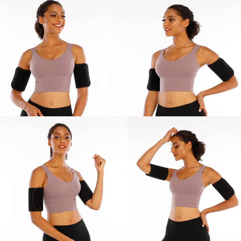 Sauna Arm Trimmer Bands arm Sweat Bands for Women Weight Loss Arm Shaper Wraps for Workout arm Bands for Flabby arm Black