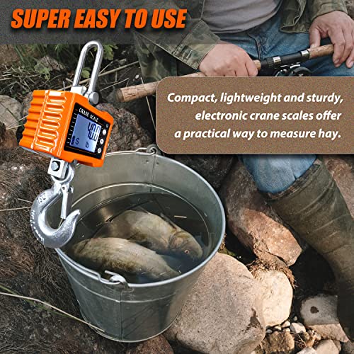 Digital Crane Scale, 2200 lb/1000 kg with Remote Control, Orange