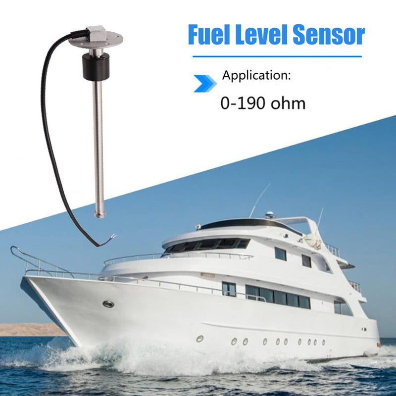Geloo Level Sensor, Stainless Steel Fuel Sending Unit Water Level Indicator Sensor Car Fuel Water Level Sensor for Fuel Water Gauge 0~190 Ohm (250MM) 250MM