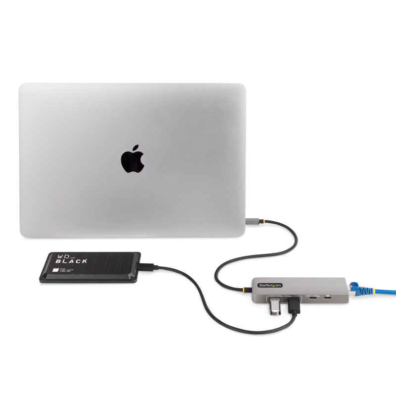 StarTech.com 3-Port USB-C Hub, 2.5 Gbps Ethernet, 100W PD Pass-Through Port, USB 3.2 10Gbps, 2X USB-A/1x USB-C, Portable Hub