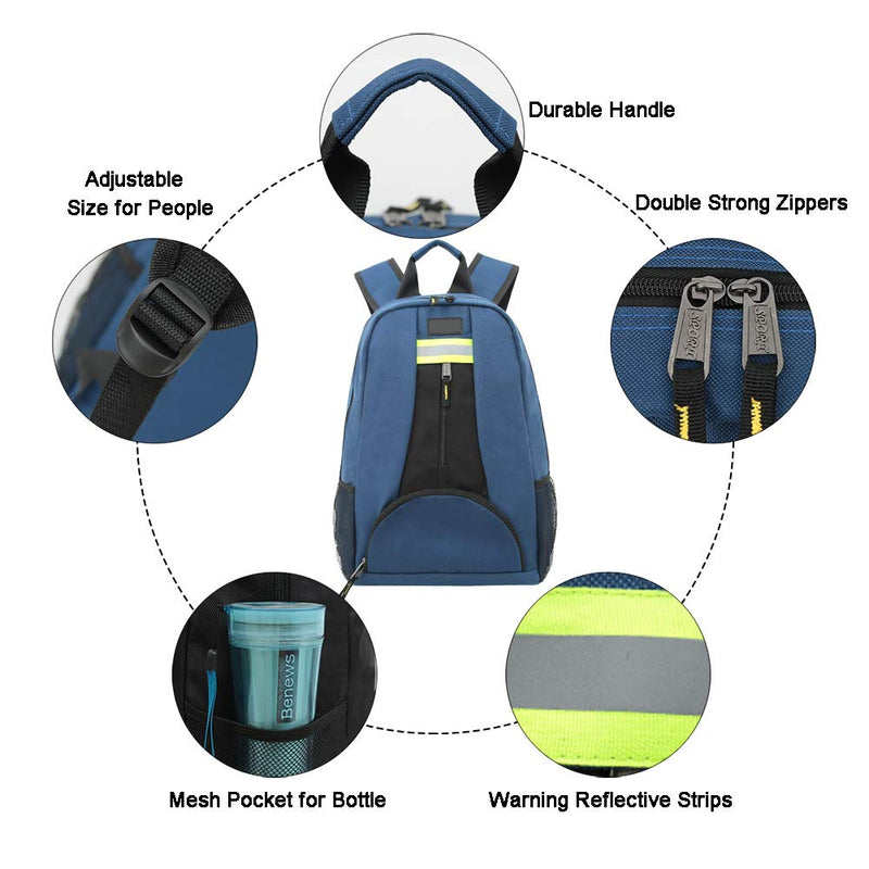 Heavy Duty Tool Backpack, 1680D Oxford Cloth, Electrician's Bag With Durable Handles & Straps Black