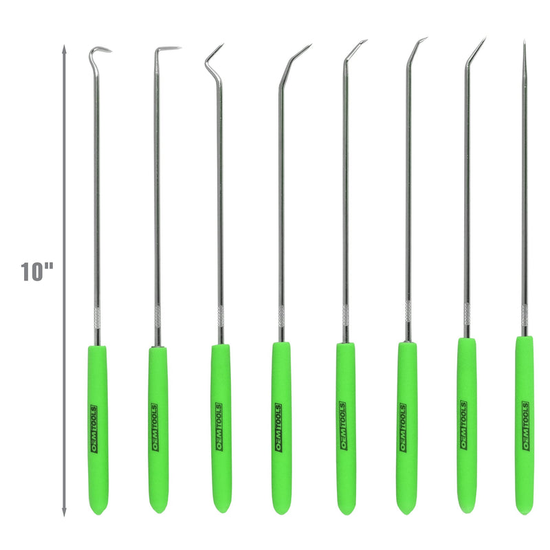 OEMTOOLS 26526 Hook and Pick Set- 8 Piece, Pick Set Mechanic, Hook Tool, Pick Tool, Mechanics Pick Set, Automotive Pick and Hook Set, Pick Tool Set