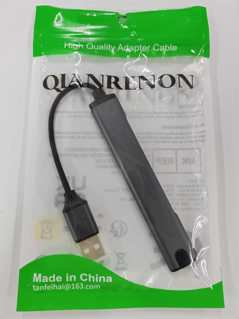 QIANRENON 5 in 1 USB Docking Station Hub USB 2.0 to USB 2.0 TRRS 3.5mm Audio TF/SD Card Reader Multi Function Port Replicator Adapter, for Laptop TF/SD Memory Card ISO 4 Pole Headphone
