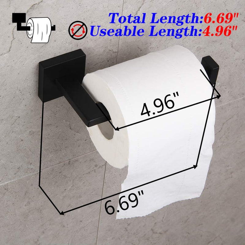 GERZWY SUS 304 Stainless Steel Bathroom Hardware Set Matte Black Towel Ring and Toilet Paper Holder Bath Hardware Accessories Sets Wall Mounted IG1856-2BK