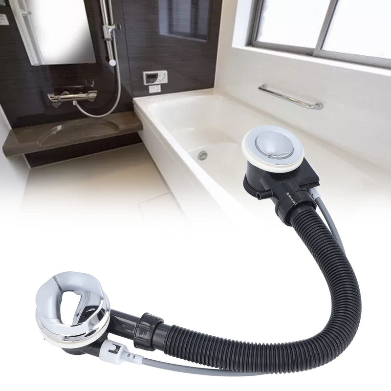 Aramox Bathtub Overflow Drainer Concealed Flexible SPA Bathtub Overflow Drain Pipe Tubular Tip Toe Bath Waste Drain Kit for Kitchen Bathroom