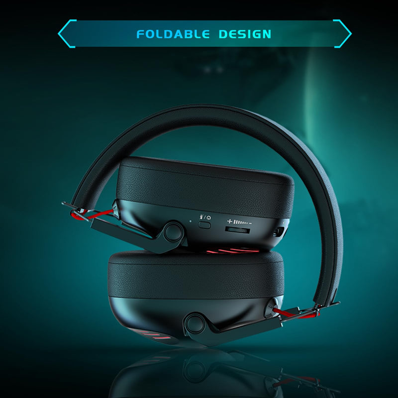 Wireless Gaming Headset for PC, PS5, PS4, Mac, Nintendo Switch, Gaming Headphones with Microphone, Bluetooth 5.3 Gaming Headset Wireless, PC Headset Withe Mic - Black