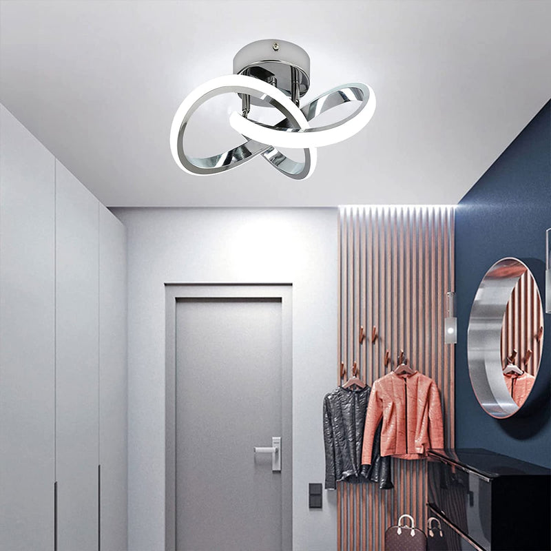 Motion Sensor LED Ceiling Light Indoor, 9.5 inch Closet Lights Motion Sensored with 22W 2000LM, Cool White 6000K modern LED Ceiling Light for Closet Stair Pantry Bathroom Hallway Shed Garage (Silver) Silver