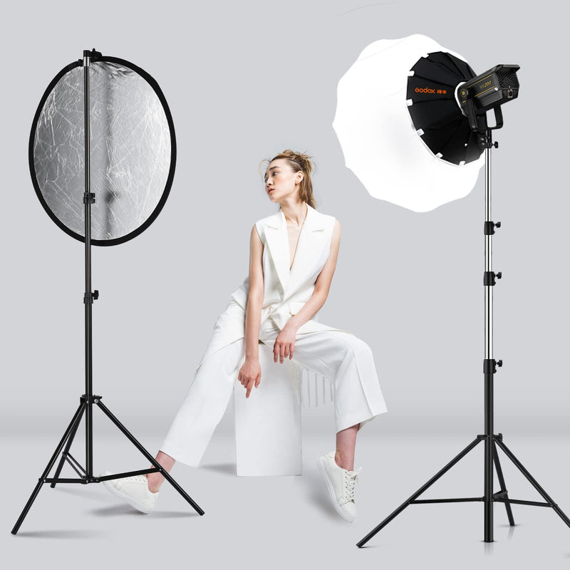 Godox 43”/110cm Light Reflector Diffuser,5-in-1 Portable Collapsible Round Multi Disc with Holder Clip & Bag for Studio Shooting,Video Location,Portrait Photography-Gold,Silver,White,Black,Translucent 110cm