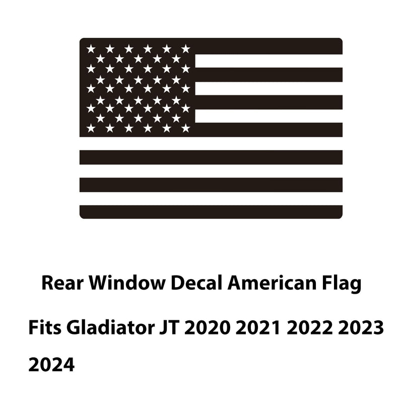 Rear Middle Window American Flag Decal for Jeep Gladiator JT 2020 2021 2022 2023 2024 Truck Back Center Sliding Window Glass USA Flag Vinyl Sticker Exterior Accessories(Matte Black) Matte Black