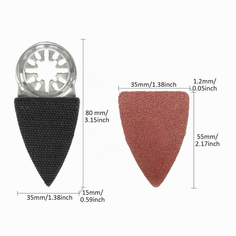 MOVKZACV Finger Sanding Pad, Oscillating Multi-Tool Finger Sanding Pads Accessories Kits, Oscillating Saw Sanding Set Triangle Sanding Pad Polishing Finger Sandpaper Set