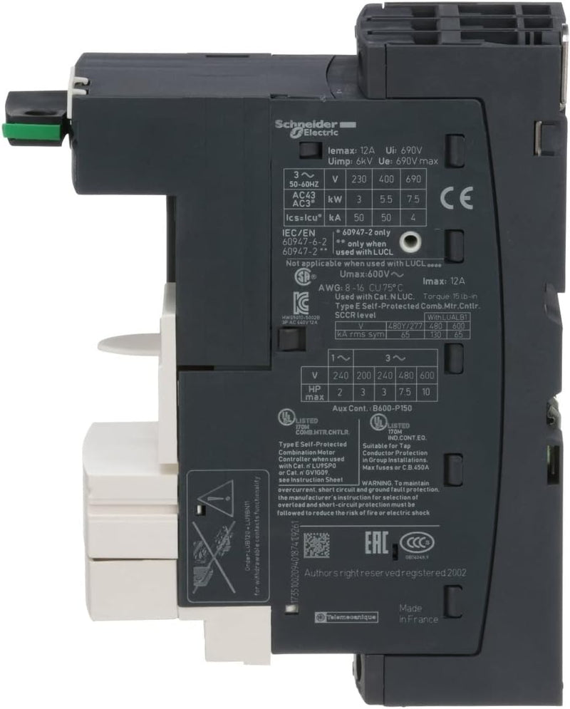 Schneider Electric | LUB12 - basic device for direct starter, motor starter TeSys U, 12A, with screw terminals - 45 x 154 x 126 mm