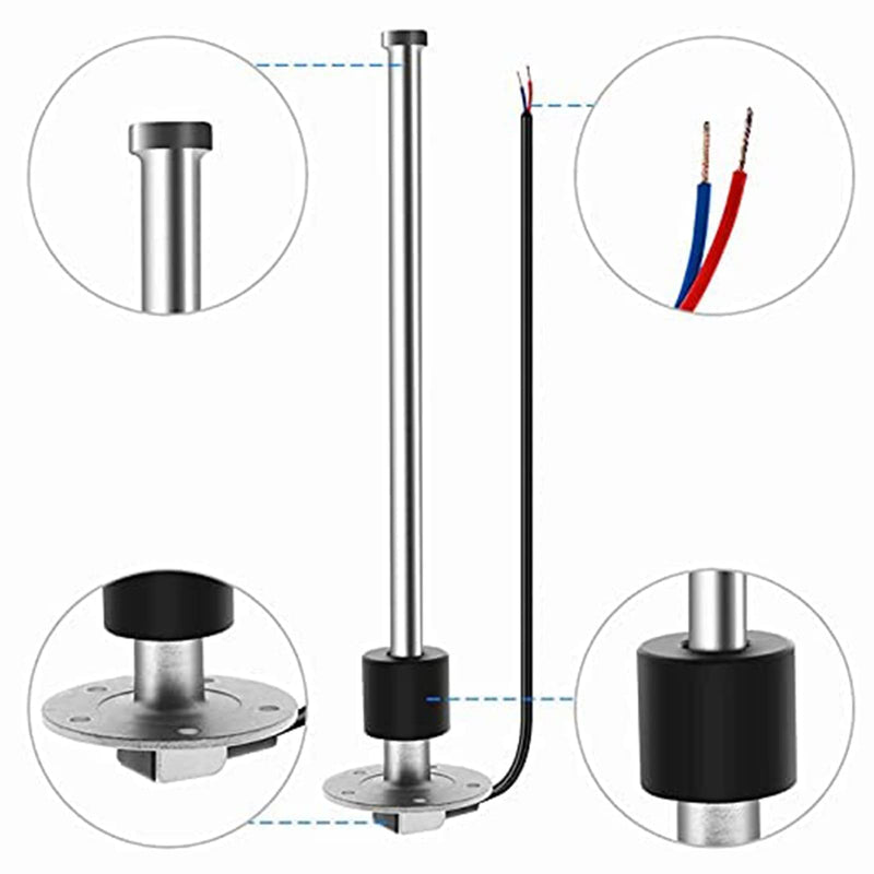 Geloo Level Sensor, Stainless Steel Fuel Sending Unit Water Level Indicator Sensor Car Fuel Water Level Sensor for Fuel Water Gauge 0~190 Ohm (250MM) 250MM