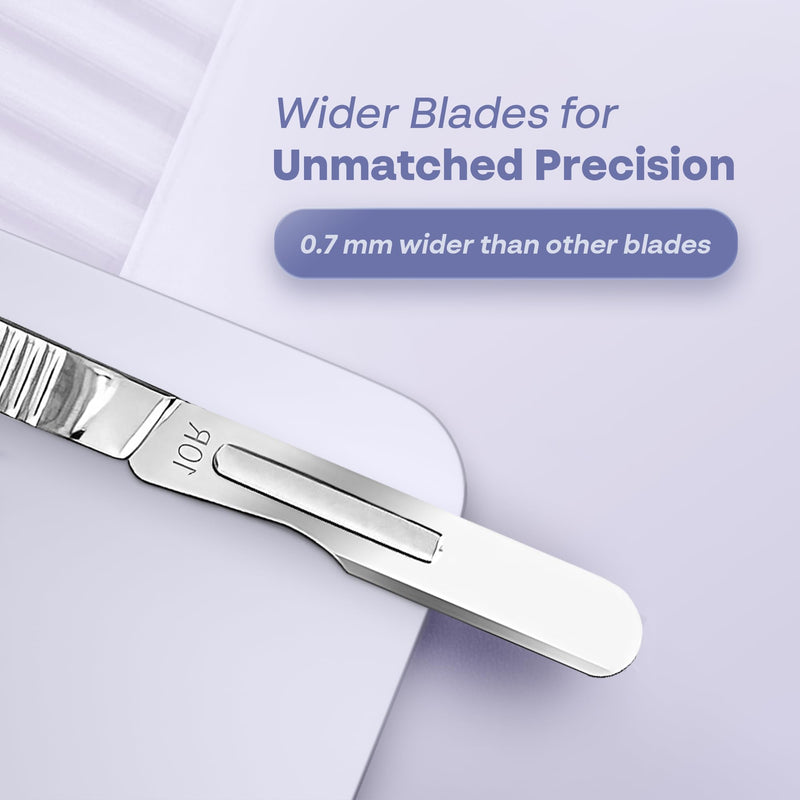 10R Blades Dermaplaning Kit Containing 10r Blades Scalpels Pack of 100 with Scalpel Handle #3 + 10R Scalpel Blade Remover Box + Hemostat by Mymed #10R