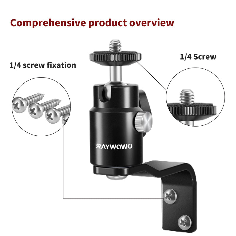 E Shape Adjustable Metal Camera Wall Mount,Speaker Wall Mount, with 1/4" Screw, 5/8" Stud, Indoor/Outdoor Mounting for Camera & Monitor & CCTV & Speaker & VR Base Station E Shape Wall Mount