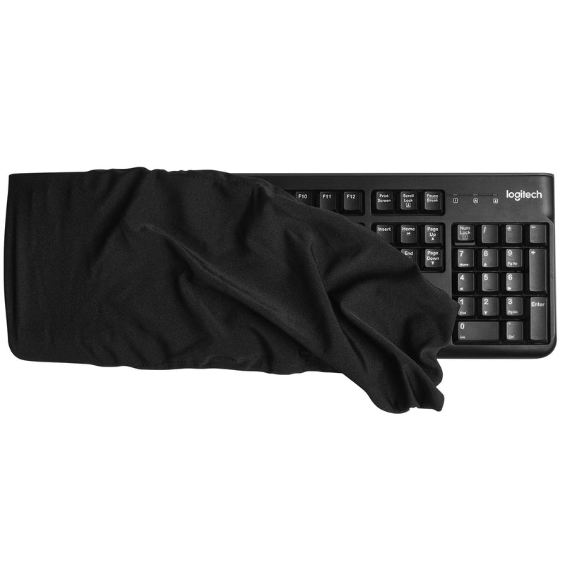 Keyboard Dust Cover, Covers Most 75% 80% 96% and Full Standard Size PC Keyboards, Stretch Fabric Anti-Dust Keyboard Sleeve Fits Keyboards from 14.9" x 5.9" up to 19.5" x 7.5", (Black, M)