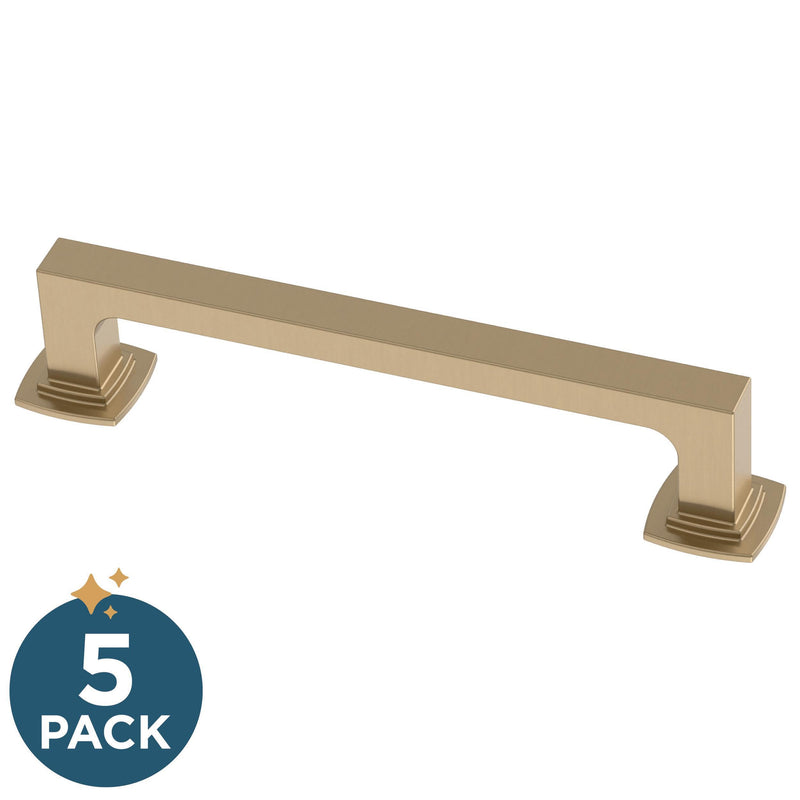 Franklin Brass (5-Pack) – Champagne Bronze Cabinet Handles, 5-1/16 Inch Hole Center, Pulls for Drawers, Kitchen Cabinet Door, Dressers | Parow 5-1/16" (128mm)