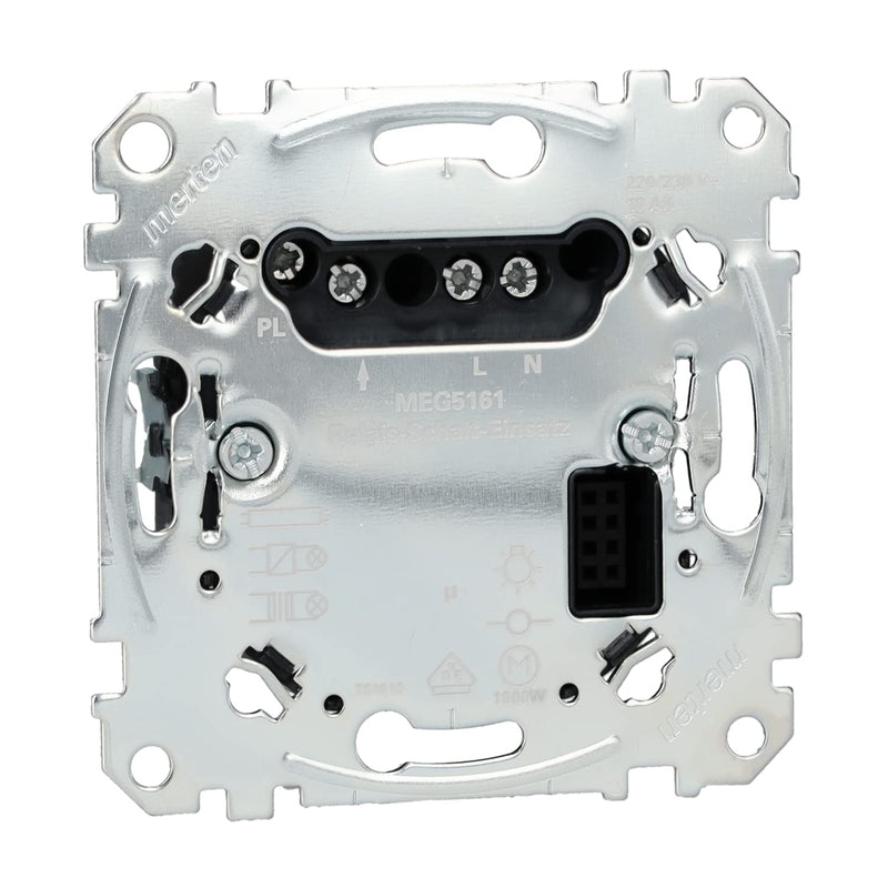 Schneider Electric Merten MEG5161-0000 flush-mounted relay switching insert 1-gang for ohmic, inductive and capacitive loads such as incandescent lamps, energy-saving lamps 1-gang