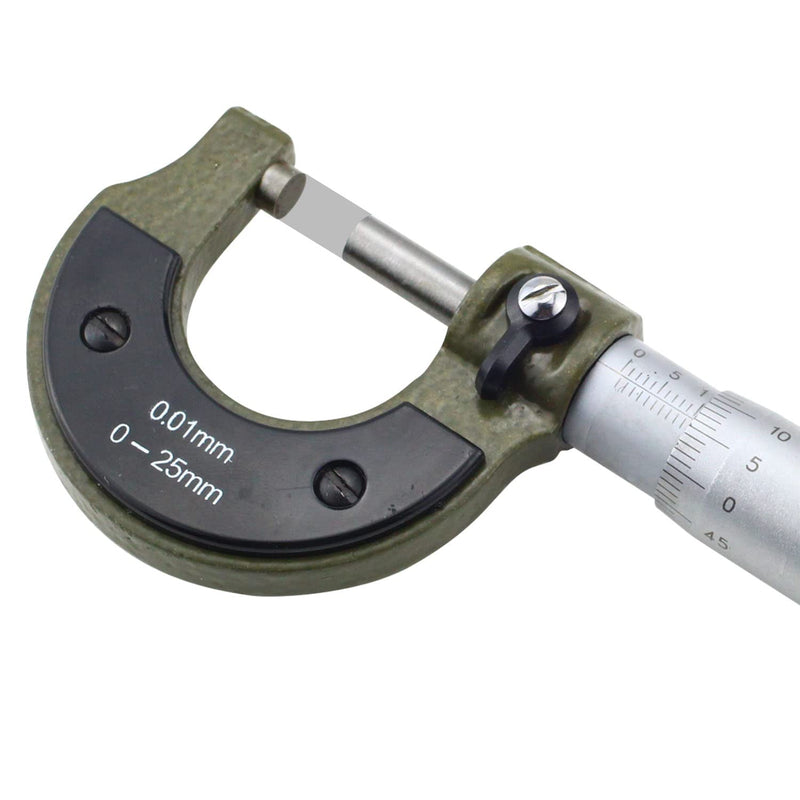 Bügelmessschraube 0-25 mm Mikrometerschraube 0.01mm Auflösung Mikrometer Auflösung Mikrometer Metrischer Bügelmessschraube Messschraube