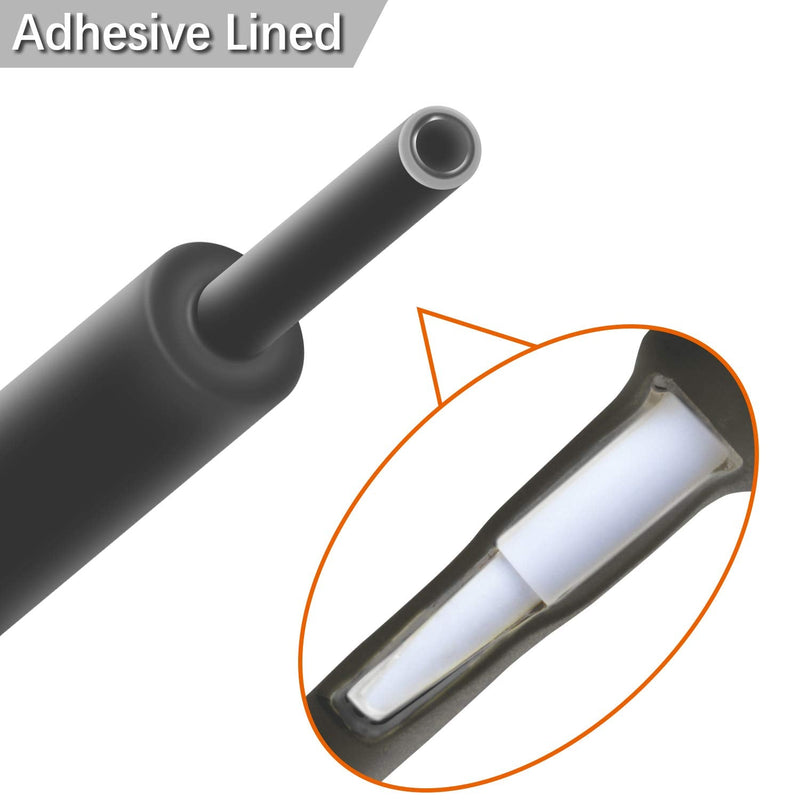 Pointool Wire Heat Shrink Tubing 12.7mm Heat Shrink Tubing Wire Shrink Film Electric Waterproof Automotive Marine Ship Glue Lined for Wires, Length 10Ft 3 Meters Size5: 12.7mm
