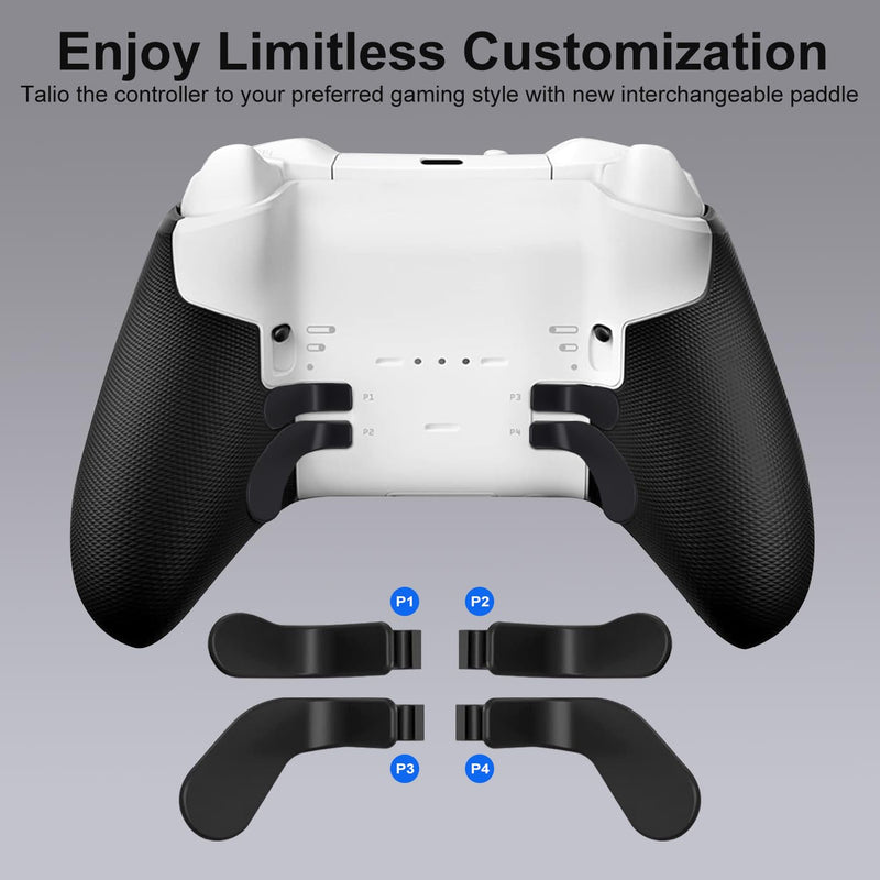 13 in 1 Metal Thumbsticks for Xbox One Elite Series 2 Controller,Accessories for Xbox Elite Controller Series 2,Gaming Accessory Replacement,Metal Mod 6 Swap Joystick,4 Paddles,2 D-Pads,1 Tool,Black
