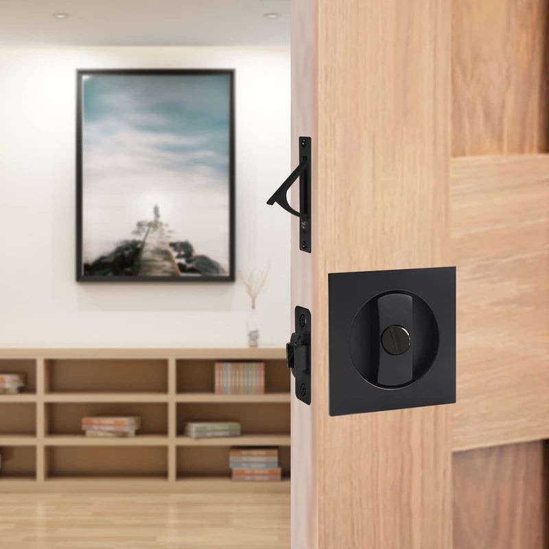 Pocket Door Edge Pull Black - Hidden Edge Handles Hardware for Easy Access, Stylish Pocket Door Pull, Ideal Pocket Door Hardware Solution 3 Pack