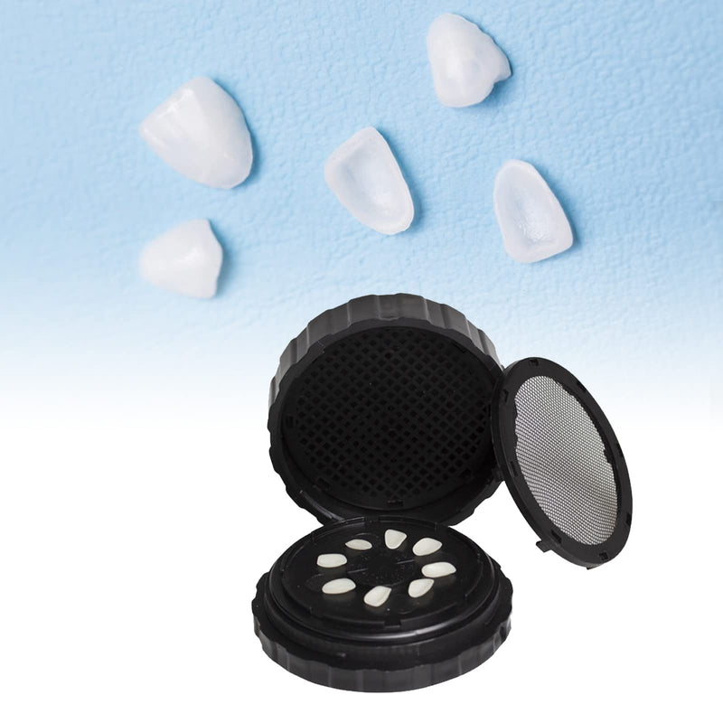 Veneer Box, Full Ceramic Veneer Processing Box, Portable and Reusable Denture Storage Box with Replacement Pad, Round Shape, Ultra Thin Mesh, Black
