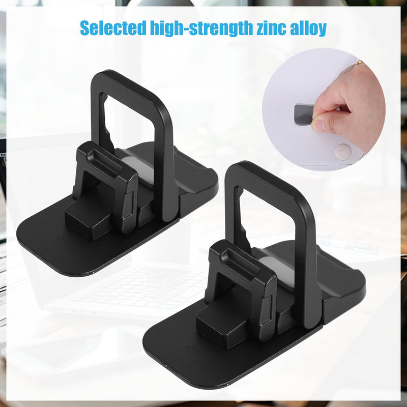 2pcs Portable Keyboard Riser, Dual Tilt Angle Mini Laptop Feet Flip Computer Keyboard Stand for Desk Invisible Lifter Computer Cooling Stand Self-Adhesive Laptop Stand Bracket for Office (Black)