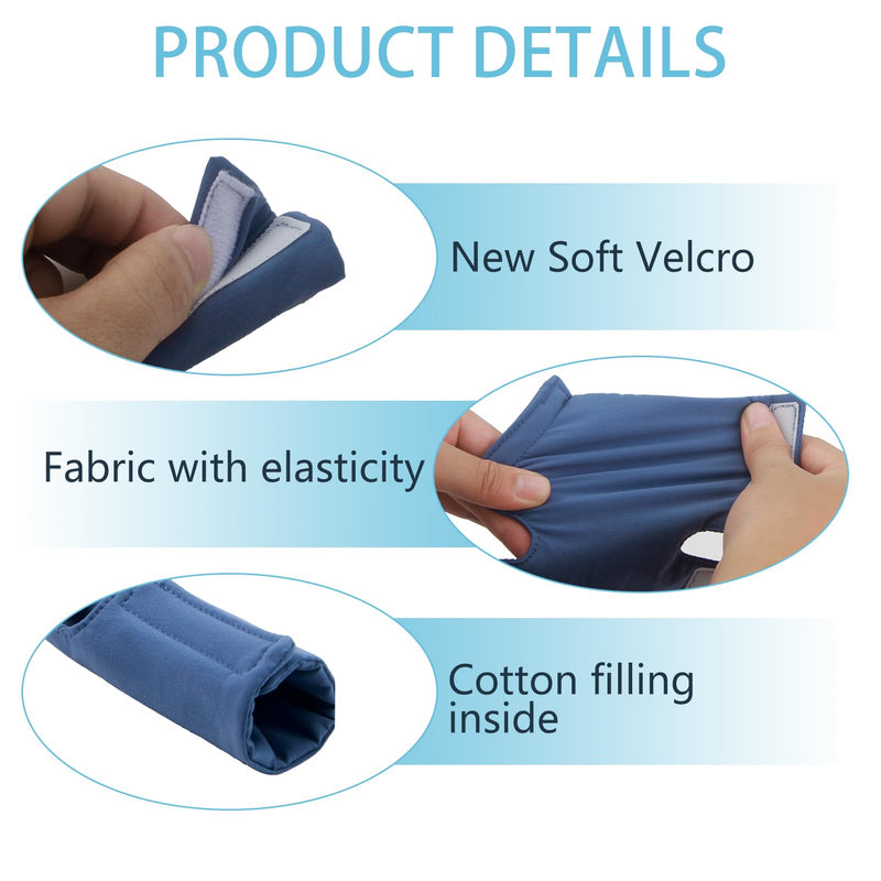CPAP Mask Strap Covers, Mask Frame Covers Compatible with DreamWear or ResMed AirFit Mask Headpieces, Reusable Strap Pads, Hair and Face Pads (Blue) blue