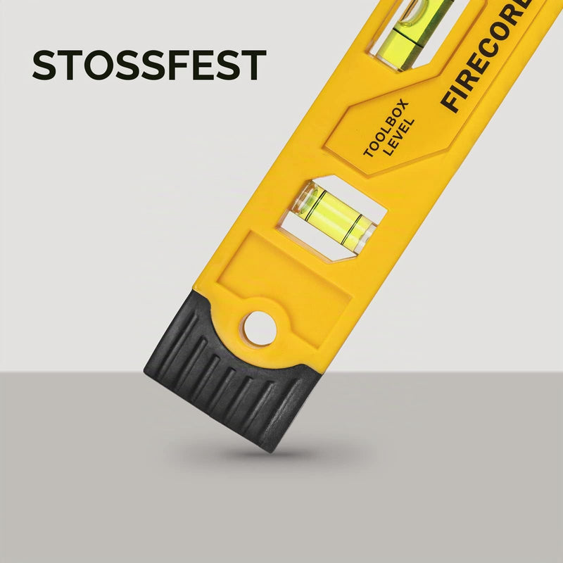 Firecore FSL230PC Spirit Level 230 mm with Magnet, Torpedo Level with 3 Bubble Spirit Levels 45°, 90° & 180° 230mm