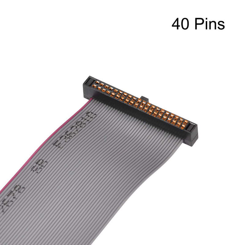 uxcell IDC Wire Flat Ribbon Cable FC/FC Female Connector A-type 40Pins 1.27mm Pitch 20cm Length 40 Pins