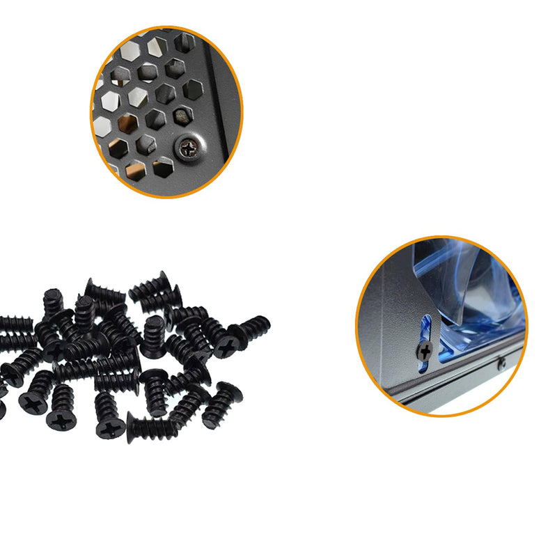SGTKJSJS Computer Cooling Fan Mount Screws Kit - Long & Short Screws (#6-32x30mm, M5x10mm) - 20PCS Each
