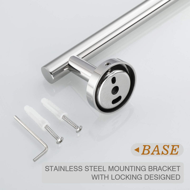 USHOWER Polished Chrome Towel Bar, 18-Inch Towel Racks for Bathroom Wall-Mounted, SUS304 Stainless Steel Towel Rod (Total Length 20-Inch) 20 Inch