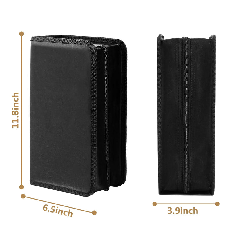 DVD Case CD Storage,128 Capacity CD Cases Holder DVD Storage Case Holders CD DVD Disc Case Storage Wallet Binder for Car Home Office Travel (128 Black) 128 Black