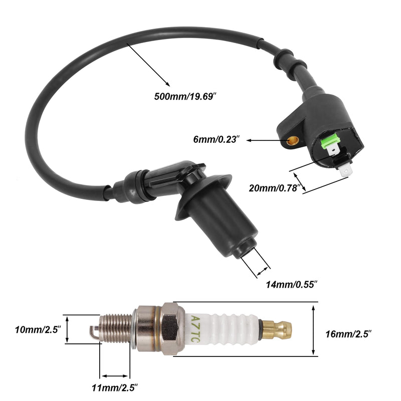 Racing Ignition Coil Electrode Spark Plug for 50cc 80cc 90cc 110cc 125cc 150cc Moped Scooter Chinese ATV Go Kart Pit Dirt Bike Engine Motorcycle High Performance