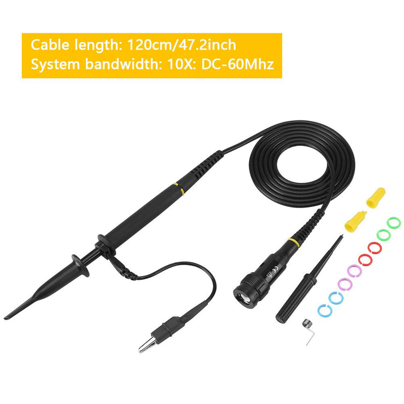 1 piece P4060 probe high voltage 1: 100, 2000 V 60 MHz oscilloscope probe, 1.2 m cable with standard BNC end, black