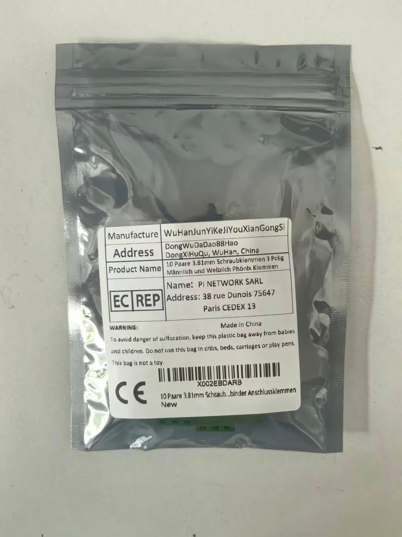 10 Pairs 3.81 mm Screw Terminals 3-Pin Male and Female Terminals, Connector Terminals 3P-10Set