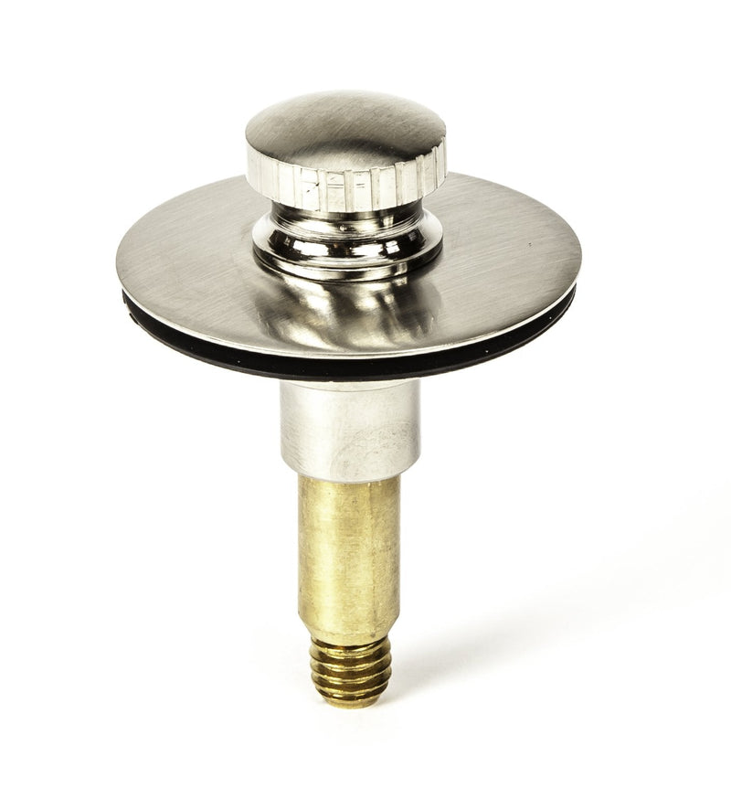 Universal Lift n Lock (Push Pull) Bath Tub/Bathtub Drain Stopper Includes 3/8" and 5/16" Fittings Brushed Nickel No Hair Catcher